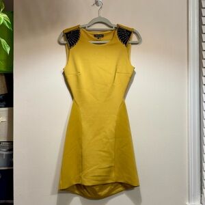 Gracia Mustard Yellow Embellished Shoulder Dress – Size L